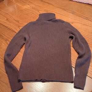GAP Deep Brown Ribbed Turtleneck Sweater